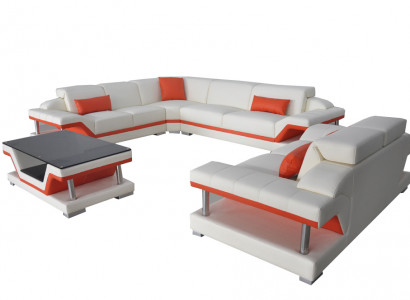 Moderne Ecksofa Couch Polster Eckgarnitur Wohnlandschaft Sofa Eck Garnitur + USB