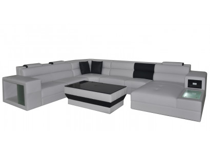 Design Polster Leder Ecke Leder Sitz Sofa Polster Eck Wohn Landschaft