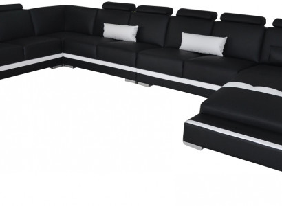 Ledersofa Wohnlandschaft Eck Garnitur Design Modern Sofa U-Form
