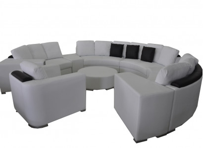 Runde Eck Sofa Couch XXL Big Rund Couchen Wohnlandschaft U Form Sessel Polster