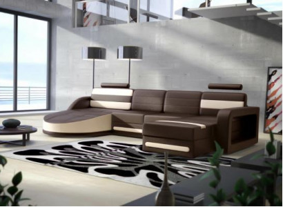 WOHNLANDSCHAFT LEDERSOFA XXL ECKSOFA + USB GARNITUR ECKCOUCH Massanfertigung