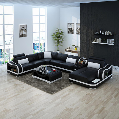 Ledersofa Couch Wohnlandschaft Ecksofa Eck Garnitur Design Modern Sofa G8030