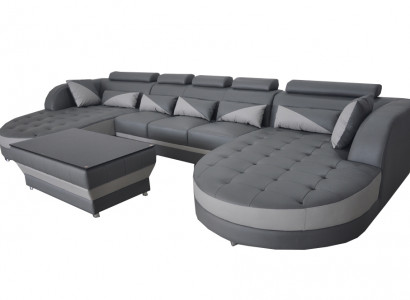 Ecksofa Design Eckgarnitur Eckcouch Sofa Couch Polster Wohnlandschaft Tisch USB