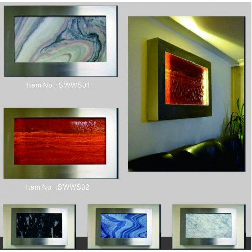 LED Wasserwand Designer Wasser Säulen Wasserfall Bild Rahmen 90x60