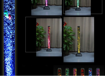 LED Wasser Säule 120cm Leuchte klar Fische Dekoration Steh Lampe