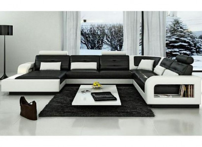 Ecksofa Sofa Couch Polster Wohnlandschaft Leder Eck Sofas Garnitur U Form H2209