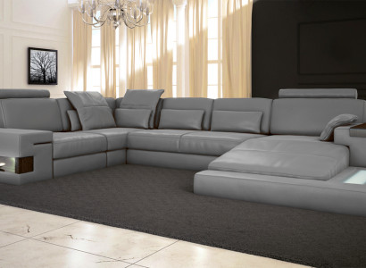 Ecksofa Sofa Couch Polster U Form Wohnlandschaft Design Couchen XXL Big