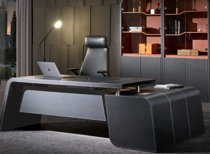 Eckschreibtisch Sessel Büro Einrichtung Chef Zimmer Möbel 2tlg Set Tische