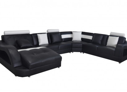 Leder Sofa mit USB Wohnlandschaft Eck Garnitur Design Modern Sofas UForm Couchen