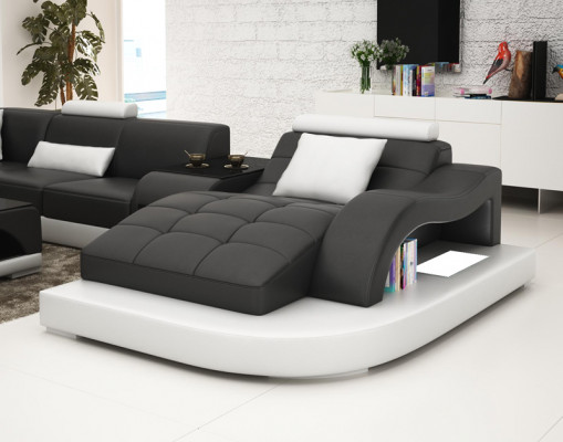 Ledersofa Couch Wohnlandschaft Ecksofa Eck Garnitur Design Modern Sofa +USB Rot