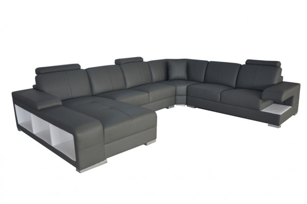Ledersofa Couch Wohnlandschaft Garnitur Design Modern Ecke Sofa U-Form Neu G8028