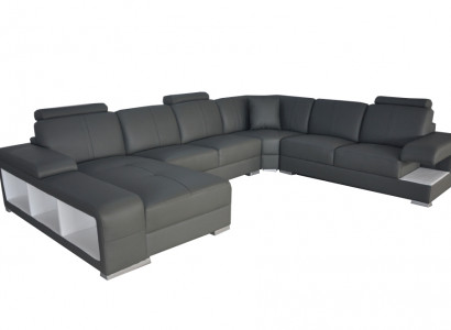 Ledersofa Couch Wohnlandschaft Garnitur Design Modern Ecke Sofa U-Form Neu G8028