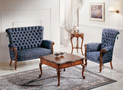 Italienische Sofagarnitur Sofa 2xSessel Couchtisch Beistelltisch 4tlg Luxus Set