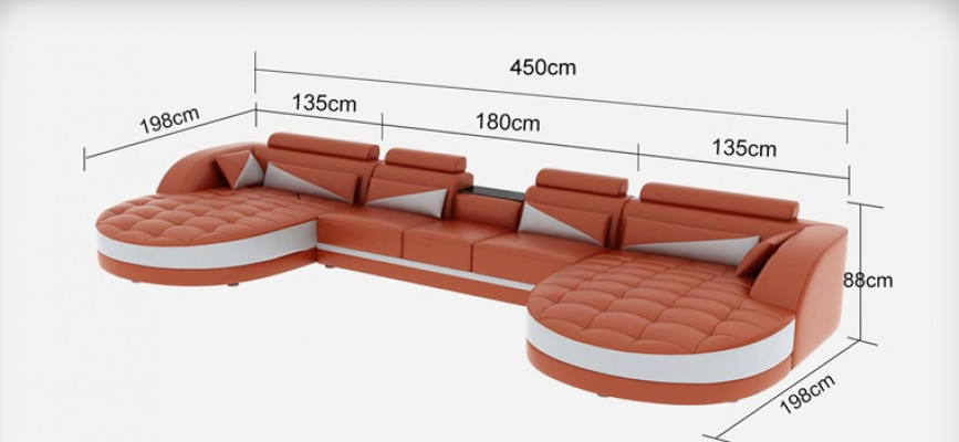 Moderne Leder Sofa Eckcouch Polster Wohnzimmer Ecksofa U Form Wohnlandschaft USB