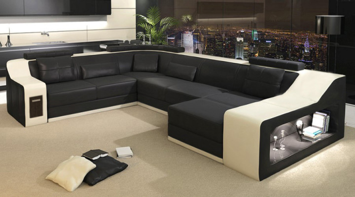 Ledersofa Couch Wohnlandschaft Ecksofa Eck Garnitur Design Modern Sofa Neu B2017