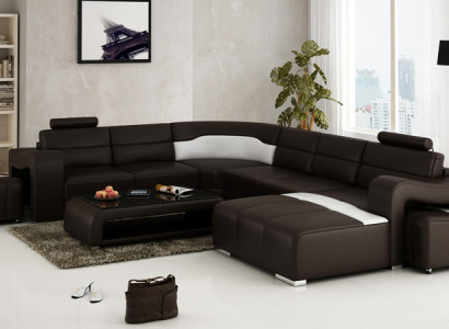 Ledersofa Couch Wohnlandschaft Ecksofa Eck Garnitur Design Modern Sofa