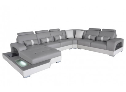 Leder Eck Sofa Eck Wohnlandschaft Garnitur Design Modern Couch