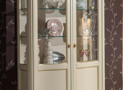 Vitrine Italienische Luxus Möbel Vitrinen Kommodenschrank Glas Design Schrank