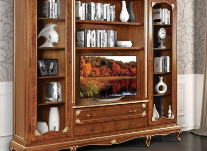 Fernseh Schrank Anbauwand Wohnwand tv Schrankwand Massivholz Modern Echtholz Neu