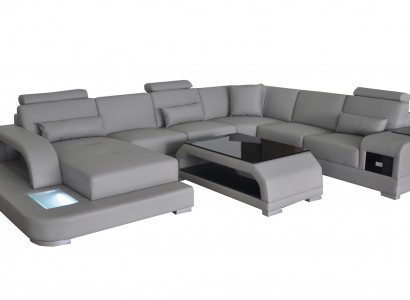 Eck Sofa Polster Couch Sitz Ecke Leder Garnitur Moderne U Form