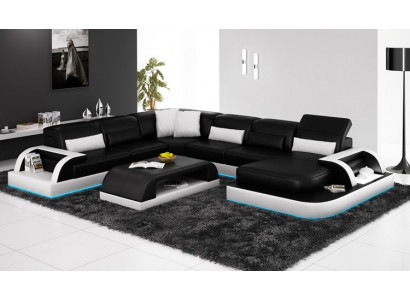 Ledersofa Couch Wohnlandschaft Ecksofa Eck Garnitur Design Modern Neu Sofa L6012