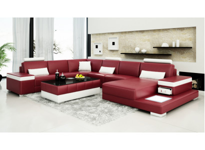 Ledersofa Couch Wohnlandschaft Ecksofa Eck Garnitur Design Modern Neu Sofa L6013