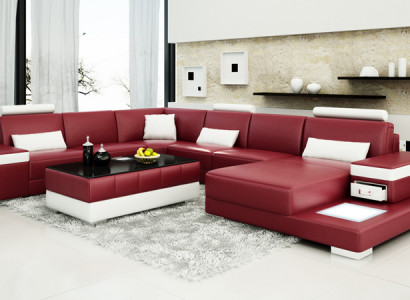 Ledersofa Couch Wohnlandschaft Ecksofa Eck Garnitur Design Modern Neu Sofa L6013