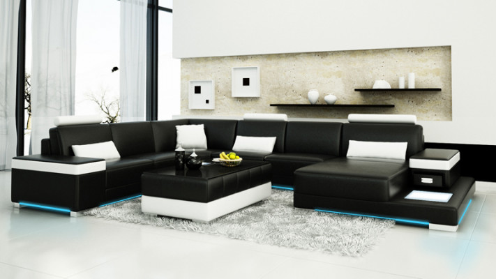 Ledersofa Couch Wohnlandschaft Ecksofa Eck Garnitur Design Modern Neu Sofa L6013