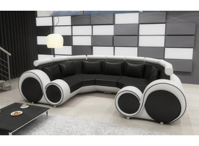 Exklusives Modernes Ledersofa aus Premium Kunstleder mit Holzrahmen