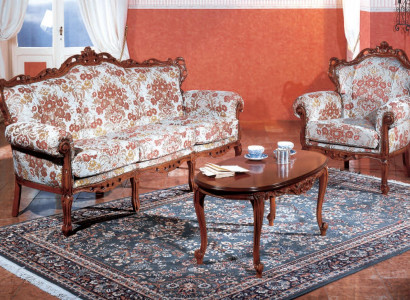 Italienische Sofagarnitur Klassische Sofa Couch Set Couchtisch 3tlg. Garnitur