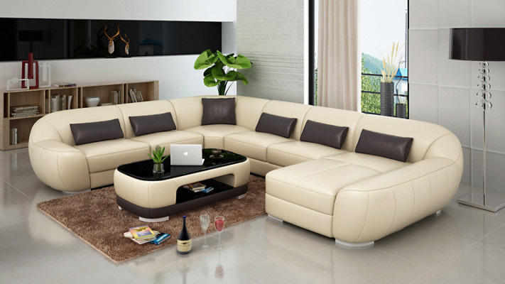 Design Leder Eck Sofa Moderne Garnitur Couch Ecke Neu Wohnlandschaft Grau USB