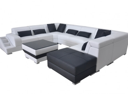 Moderne Sitz Polster Wohnlandschaft Wohnzimmer Couch Polster Ecke USB UForm Neu