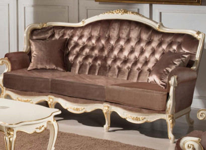 italienischer Stil Dreisitzer Sofa Wohnlandschaft Textilsofa 3 Sitz couch Sofas