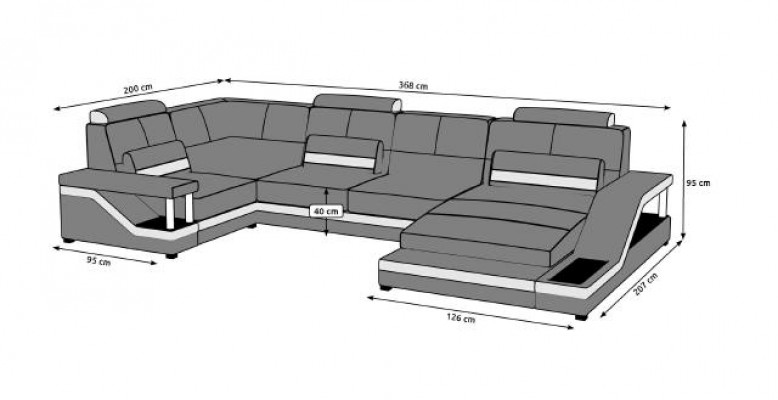 Wohnlandschaft Sofa + USB Polster Sitz Ecksofa Garnitur Textil Stoff Leder Sofas