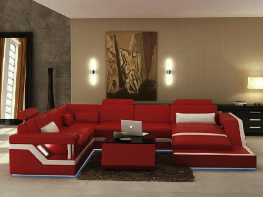 Wohnlandschaft Big Modernes Ledersofa Couch Patentiert Designer Sofa HAMBURG XXL