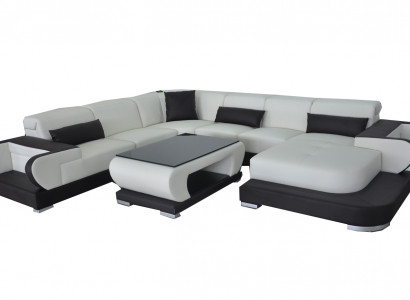 Wohn Couch Leder Sofa Landschaft Polster Garnitur Eck Sofas Sitz Garnituren Neu