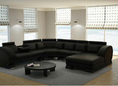 Ecksofa Sofa Wohnlandschaft Couch Leder Sofas Eck Garnitur Vigo-K U Form Neu