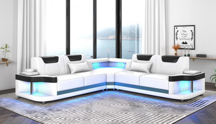 Design Esk Ecksofa L-form Modern Sofas Ledersofa Couch Wohnlandschaft Sofa Neu