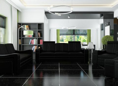 Ledersofa Design Sofa Sofagarnitur 3+2+1 mit USB Sofa Garnitur Polstergarnitur