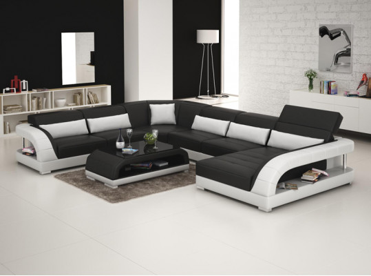 Ledersofa Couch Wohnlandschaft Ecksofa Eck Garnitur Design Modern Sofa