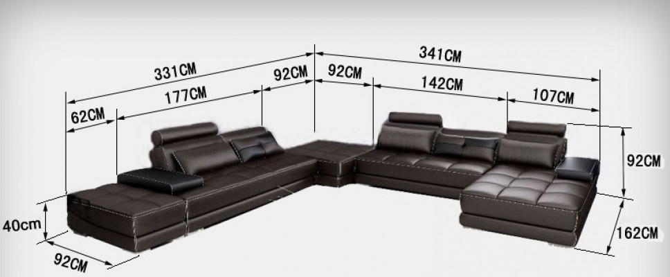 Ledersofa Couch Wohnlandschaft Ecksofa Eck Garnitur Design Modern Sofa Neu A1146