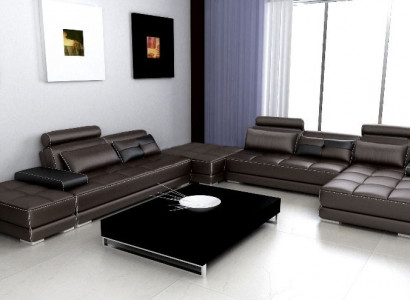 Ledersofa Couch Wohnlandschaft Ecksofa Eck Garnitur Design Modern Sofa + USB Neu