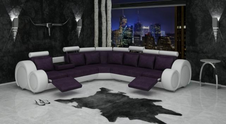 Textil Sofa USB Designer Sofas Couch Eckgarnitur Eckcouch Polster Wohnlandschaft