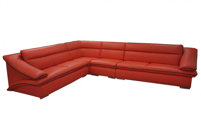 Design Leder Polster Sitz Ecke Leder Eck Landschaft Zimmer Neu Sofa