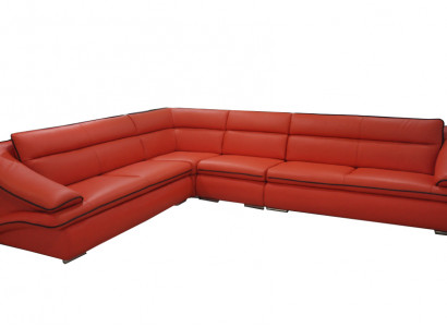 Design Leder Polster Sitz Ecke Leder Eck Landschaft Zimmer Neu Sofa