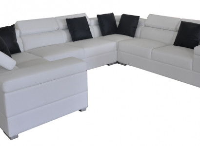 Ledersofa USB Wohnlandschaft Ecksofa Ecke Garnitur Design Sofa Couch Neu