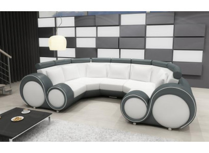 XXL Wohnlandschaft Ledersofa mit USB Design Polster Garnitur Couch Ecksofa Big