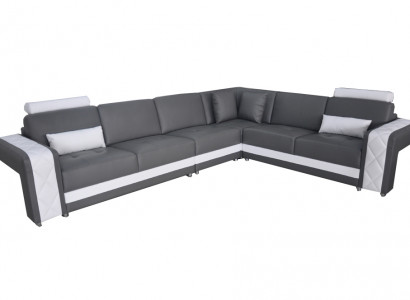 Ledersofa mit USB Wohnlandschaft Eck Garnitur Design Modern Sofa L-Form L6010B