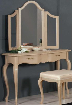 Schminktisch mit Spiegel Schlafzimmer Möbel Design Nachttisch Hocker 2tlg. Neu