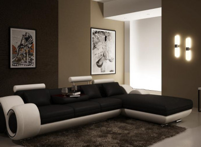 Patentiertes Design Ecksofa Sofa Couch Polster Leder Ecke Wohnlandschaft BERLINs